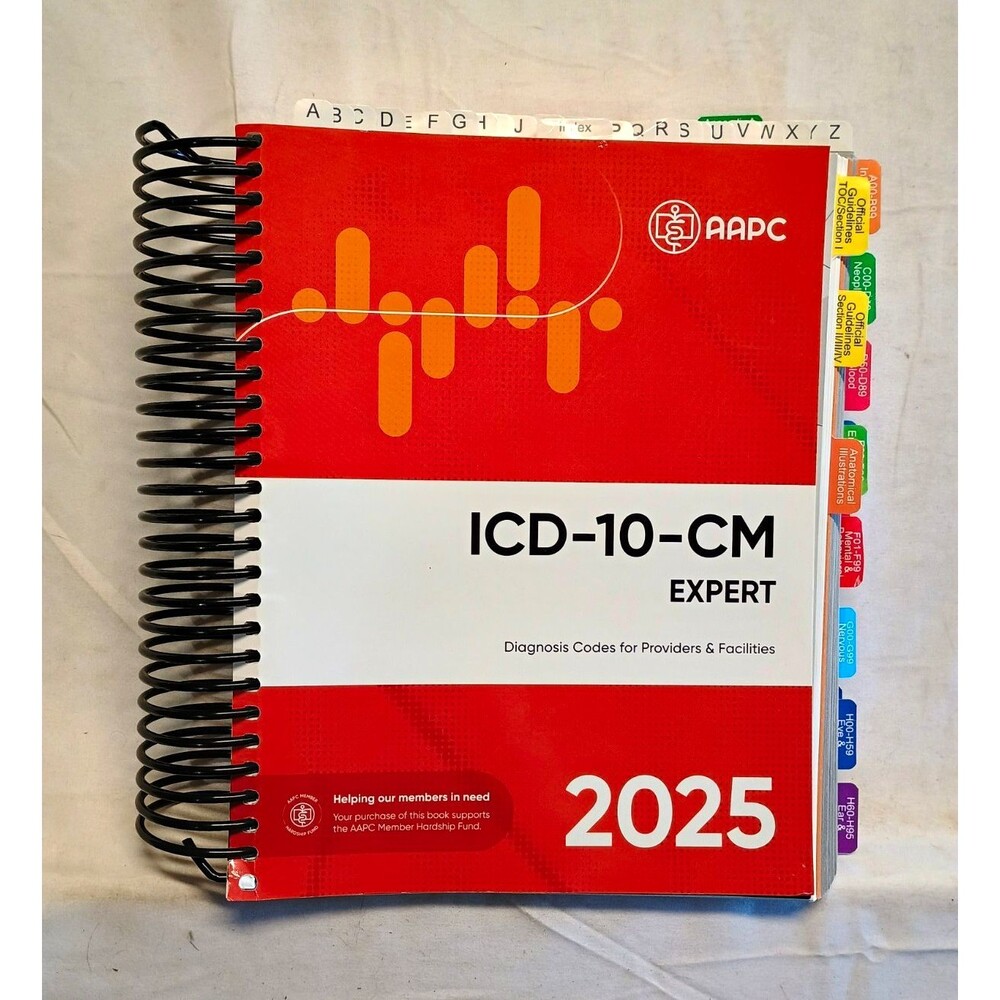 2025 CPT ICD-10-CM HCPCS Level II 3 Book Lot AMA AAPC Tabbed